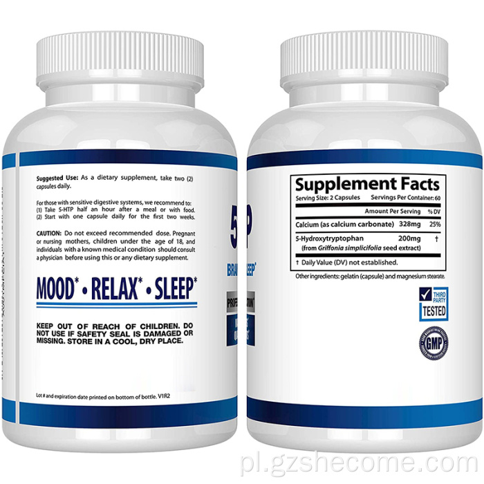 5-HTP plus wapń do kapsułek snu nastroju